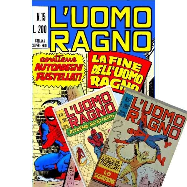 Uomo Ragno Lotto 15 16 17 Editoriale Corno Marvel Comics italiano fumetto originali supereroi Spider Man prima serie compro vendo online negozio ebay mondi sommersi lecce offerta sconti 1