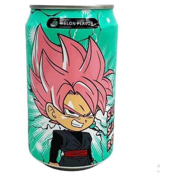 Bevanda Gassata gusto Melone 33 cl Black Goku Baby Super Sayan Rose Dragon Ball Super YHB Sapore Soda Melon 330ml