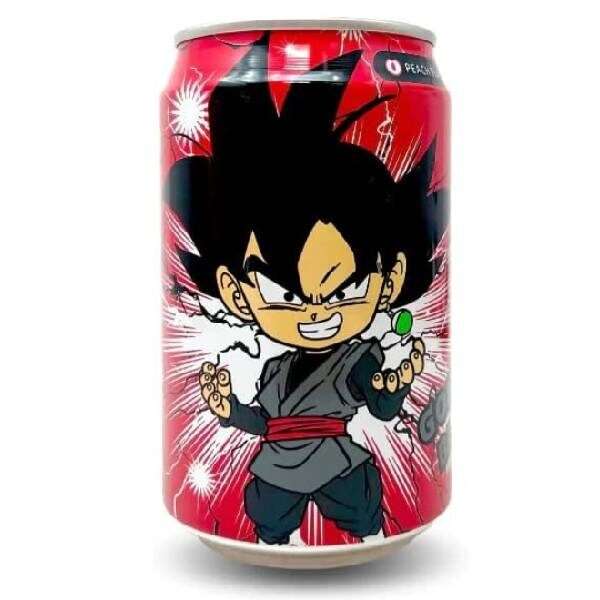 Ocean Bomb Bevanda Gassata gusto Pesca 33 cl Black Goku Baby Saiyan Dragon Ball Super YHB Sapore Soda Peach 330ml