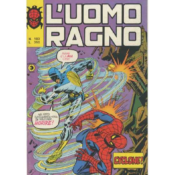 Uomo Ragno 183 Editoriale Corno Marvel Comics italiano fumetto originali supereroi Spider Man prima serie compro vendo online negozio ebay mondi sommersi lecce offerta sconti