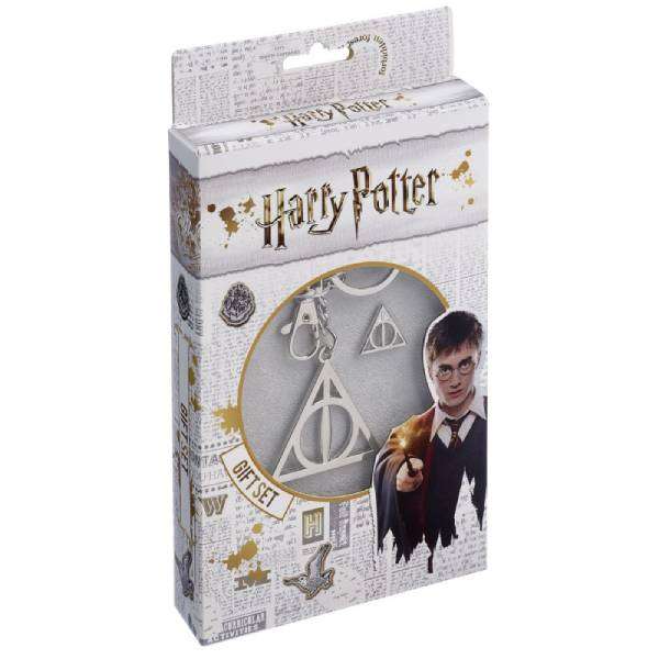 HARRY POTTER GIFT SET PORTACHIAVI E SPILLA DONI DELLA MORTE